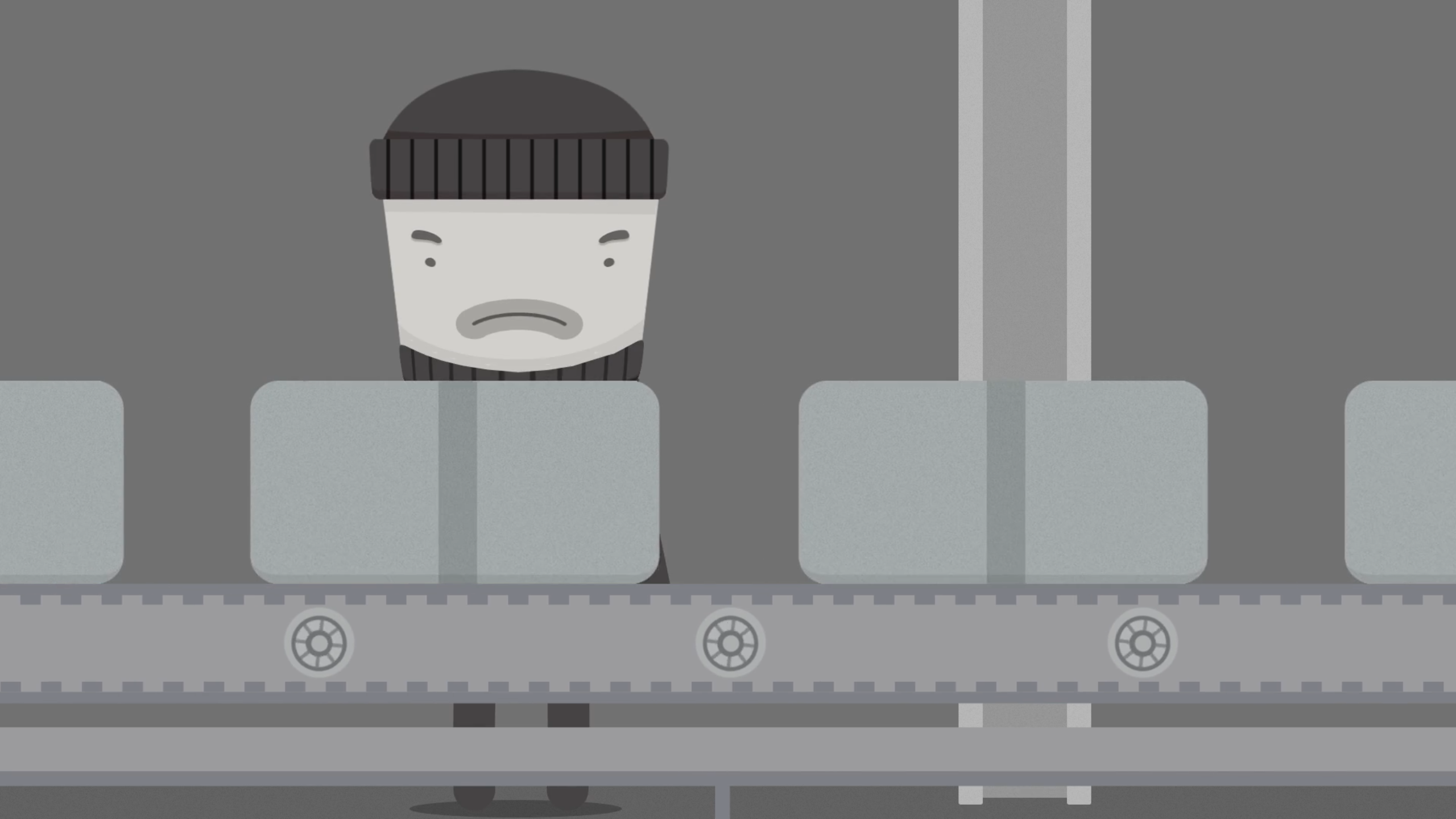 Character design system showcasing the minimalist style used throughout the campaign