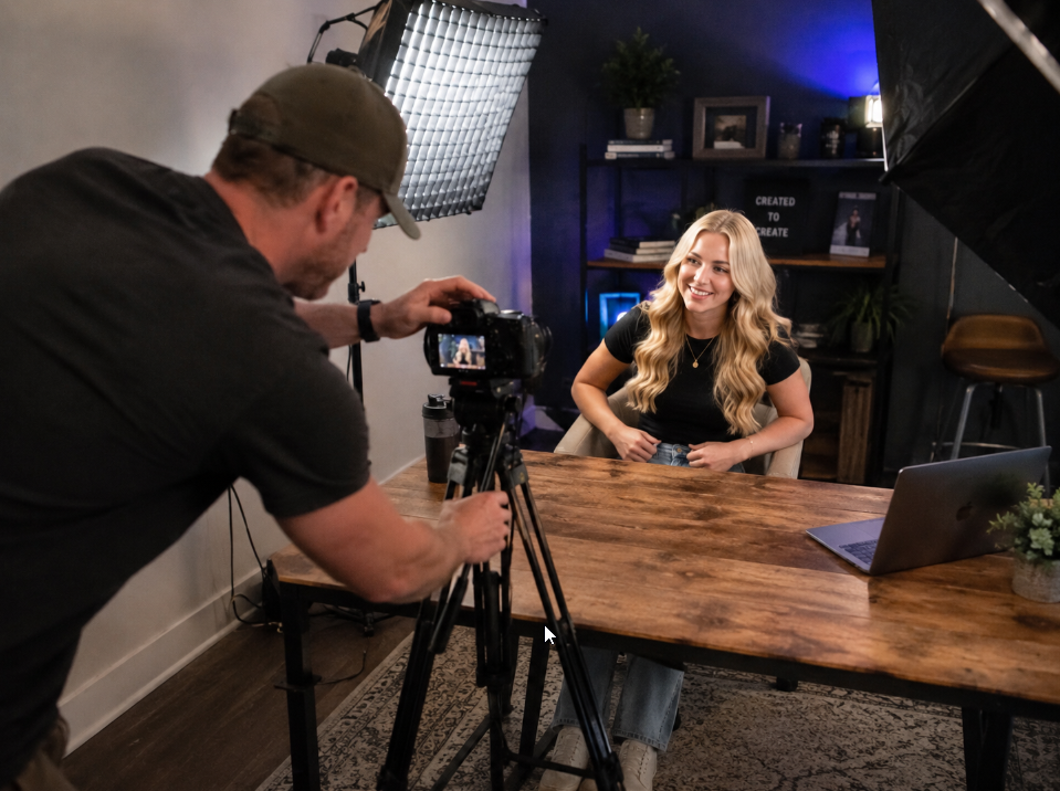 Professional photography and video production for a business owner